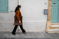 Image 4 of Large handmade shopping bag - Brown