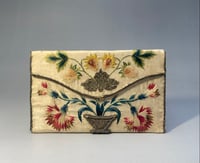 Image 1 of Early Silk Pocketbook; c.1700-1720, English.
