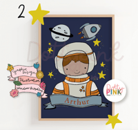 Image 2 of Personalised Astronaut Name Print