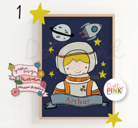 Image 1 of Personalised Astronaut Name Print