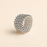 Image 3 of Bague large argent tissée Ourse