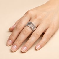 Image 4 of Bague large argent tissée Ourse
