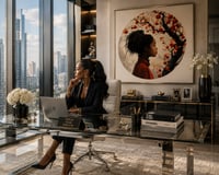 Image 1 of Crimson Bloom Profile – Black Girl Wall Art Digital Downloa