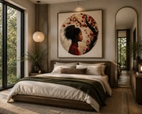 Image 3 of Crimson Bloom Profile – Black Girl Wall Art Digital Downloa