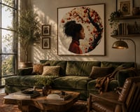Image 2 of Crimson Bloom Profile – Black Girl Wall Art Digital Downloa