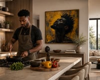 Image 3 of Golden Soul – Abstract Black Man Portrait Digital Download