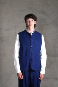 Image 2 of Clayton Gilet linen - French Blue 