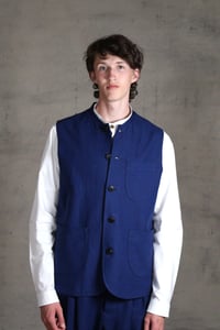 Image 1 of Clayton Gilet linen - French Blue 