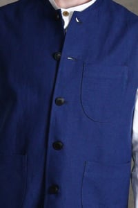 Image 16 of Clayton Gilet linen - French Blue 
