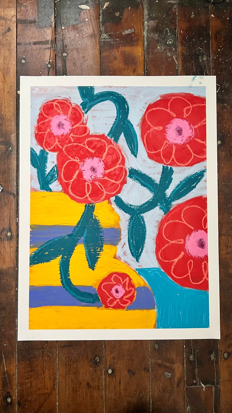 Roses with vase
