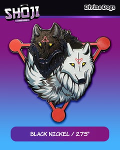 Black And White Dogs Enamel Pin