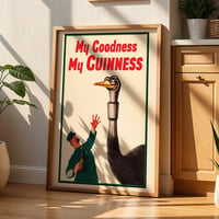 Image 4 of Guinness Ostrich Poster – Vintage Beer Advertisement Print (1939) – Retro Pub Wall Art