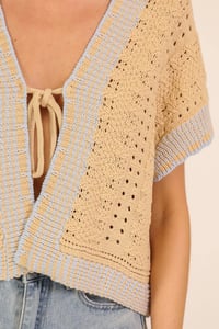 Image 4 of Coastal Breeze Tie-front Knit Top