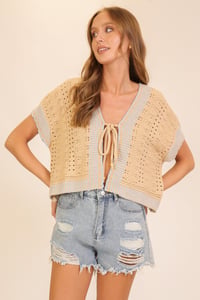 Image 1 of Coastal Breeze Tie-front Knit Top