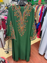 Image 3 of Embroidered kaftan abaya dress with matching scarf