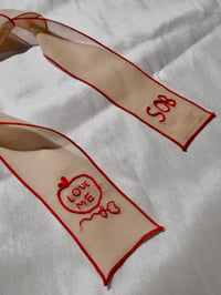 Image 2 of Love Me embroidered hair ribbon