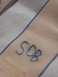 Image 3 of Baby blue swirl flower embroidered hair ribbon