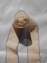 Image 4 of Baby blue swirl flower embroidered hair ribbon