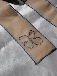 Image 5 of Baby blue swirl flower embroidered hair ribbon