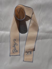 Image 1 of Baby blue embroidered hair ribbon