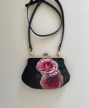 Image of Winter rose, velvet clutch bag with optional strap