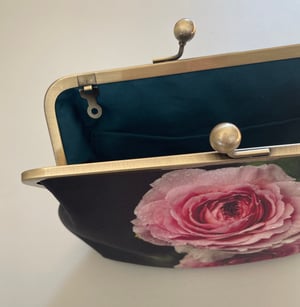 Image of Winter rose, velvet clutch bag with optional strap