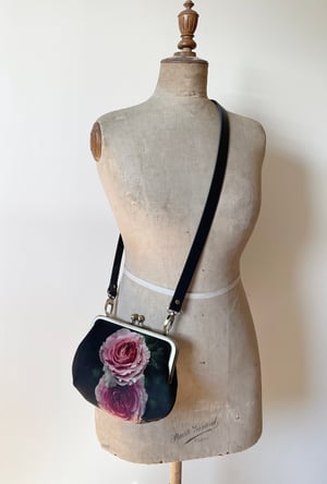 Image of Winter rose, velvet clutch bag with optional strap