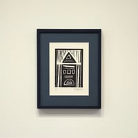 Image 1 of TO LET Linocut - Imperial Blue (Framed)