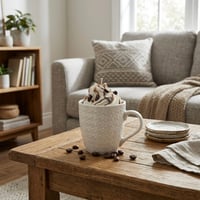 Image 4 of Χειροποίητο Κερί Σόγιας "Coffee Brew" σε Λευκή Κούπα