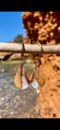 Goccina Aguas Blancas - Orecchini Artigianali in Legno e Resina