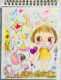 Unicorn friend - original 8x10