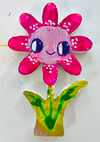 Pink Daisy - original wood flower