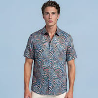 Image 1 of Camisa ondas cebra azul