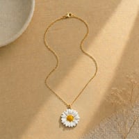 Image 2 of Χειροποίητο Κεραμικό Κολιέ "Daisy" – Ατσάλινη Αλυσίδα