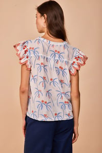 Image 2 of Blusa palmeras azules