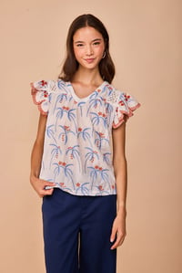 Image 1 of Blusa palmeras azules
