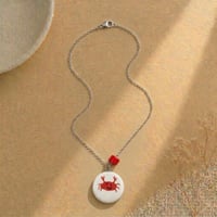 Image 2 of Χειροποίητο Κεραμικό Κολιέ "Little Crab"– Ατσάλινη Αλυσίδα