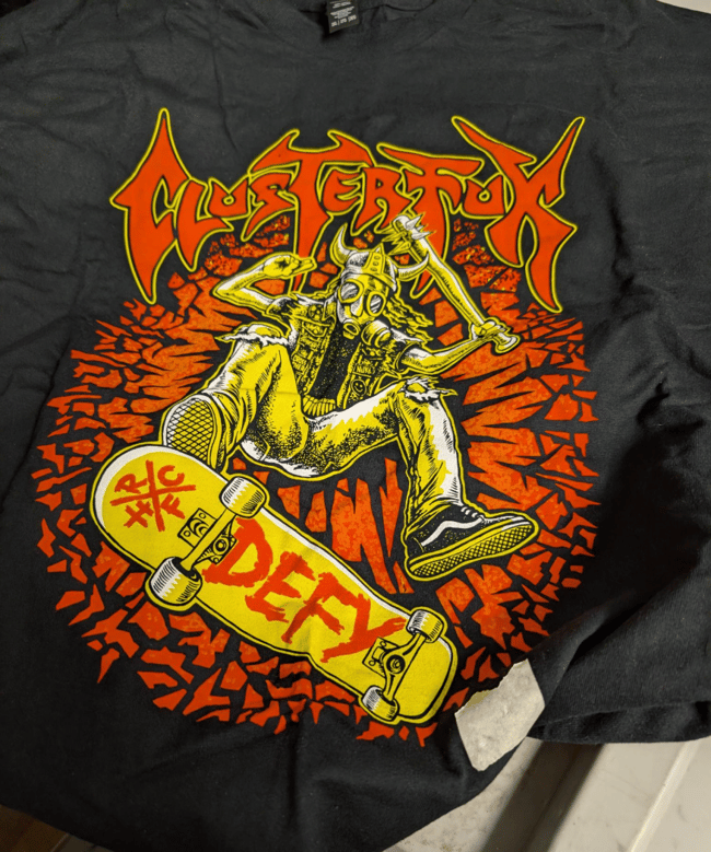 CLUSTERFUX SK8 shirt FREE SHIPPING!  XL