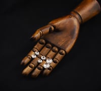 Image 1 of Small Hammered Blossom Earrings