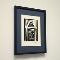 Image 2 of TO LET Linocut - Imperial Blue (Framed)