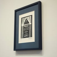 Image 3 of TO LET Linocut - Imperial Blue (Framed)