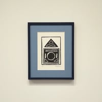 Image 1 of TO LET Linocut - Mid Blue (Framed)