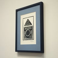Image 4 of TO LET Linocut - Mid Blue (Framed)