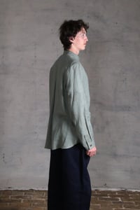 Image 4 of Bed Shirt - Light Olive linen 