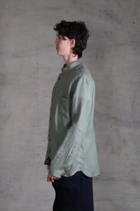 Image 5 of Bed Shirt - Light Olive linen 