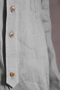 Image 13 of Bed Shirt - Light Olive linen 