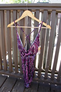 Image 3 of ♲ Purple Paisley One Piece Bikini Set - L