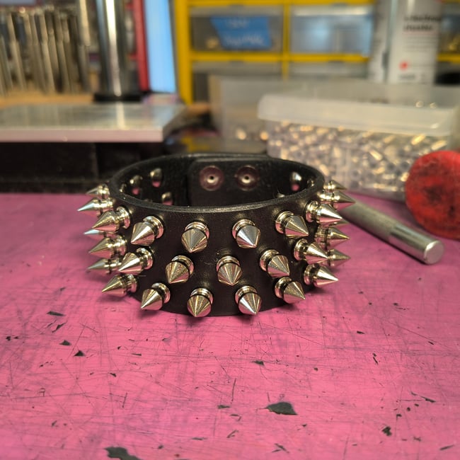 Double Wide Spiked Fashion Cuff