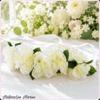 Image 2 of Handmade White Rose Greenery Floral Headband