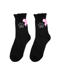 DUMB PUPPY RHINESTONE SOCKS